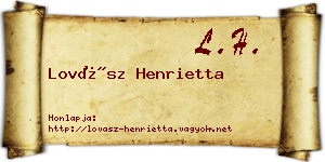 Lovász Henrietta névjegykártya