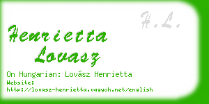 henrietta lovasz business card